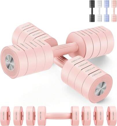 MERACH Adjustable Dumbbell Set Of 2, 4 In 1 Hand Weights For Men/Women At Home, Free Weights 1-4 Kg Adjustable Gym Dumbbells, Weight Set For Strength Training
