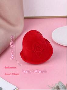 1 件心形戒指收纳盒，红玫瑰戒指展示盒，浪漫心形设计，适合婚礼，送给爱人的礼物，订婚戒指盒，珠宝盒，4 种款式可选，适合返校季 - 彩色 - 查看 4