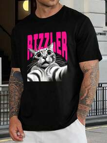 Camiseta con selfie de gato gracioso - Camiseta inspirada en el meme Rizzler para amantes de los gatos y fans del humor de internet | Camisetas gráficas únicas y extravagantes para hombres y mujeres - Negro - Ver 1