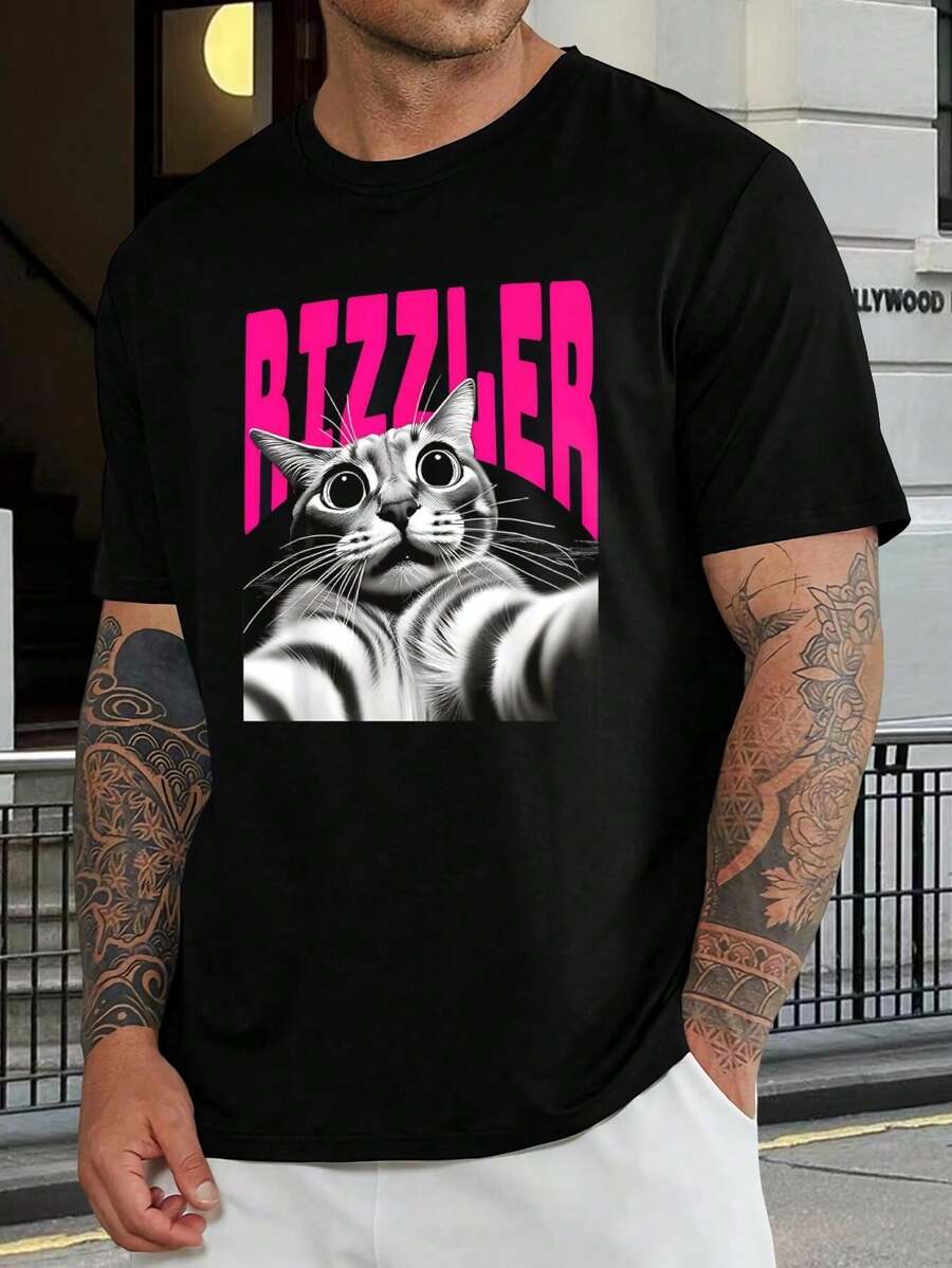 Camiseta con selfie de gato gracioso - Camiseta inspirada en el meme Rizzler para amantes de los gatos y fans del humor de internet | Camisetas gráficas únicas y extravagantes para hombres y mujeres - Negro - Ver 1