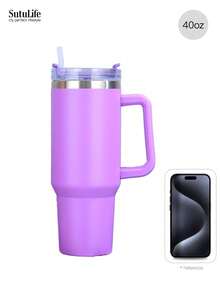 1个40盎司可重复使用真空保温水瓶，带提手、防漏盖和吸管，可长时间保温/保冷。 - 40盎司 - 查看 33