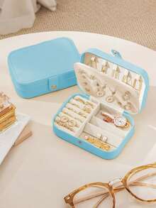 1件大容量珠宝收纳盒项链耳环戒指珠宝展示托盘简易隔层珠宝展示柜防尘防氧化极简便携首饰盒旅行珠宝收纳盒小号耳环戒指首饰盒适用于耳环项链戒指小巧宽敞带扣口红手表女士礼物女友礼物圣诞礼物万圣节礼物新年礼物 - 彩色 - 查看 17