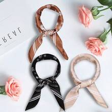 Satin Head Scarf - 27.5 Inch Silk Hair Wrap For Women - 玫紅色 - 查看 3