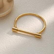 1 件时尚情侣不锈钢 D 形马蹄手链，适合日常约会和派对配饰