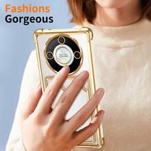 Hadaasi 1个银色电镀卡包手机壳，带气垫卡槽，创意推孔设计，奢华边框全包覆式防摔硅胶防震卡槽钱包式手机壳，兼容 17 Pro/17 Pro Max/17 Air/17，兼容Galaxy S25 FE，兼容Redmi/兼容Honor，防水防刮，国际版，非国内版 - 銀色 - 查看 9