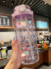 2 Litre/1.5 Litre Water Bottle With Straw Large Portable Travel Bottle Sports Fitness Mug Summer Cold Water With Time Scale