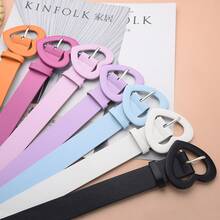 1 Piece Extended Heart Buckle Belt For Women, Decorative Dress Belt, Summer New Fashionable Heart Ins Style Belt, Suitable For Daily Commuting, Going Out With Friends, Vacation, Evening Party, Christmas Party, Great Gift For Valentine's Day Or Mother's Day For Yourself, Friends, Family, Girlfriend, Mother (Gift Packaging) Autumn, Fall, Halloween - 粉色 - 查看 3