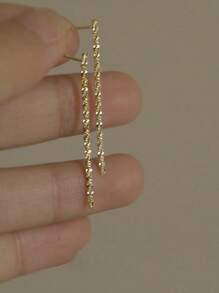 1 par de pendientes de plata de ley 925 con borlas y cadenas, de estilo lujoso para perforación, ideales para uso diario, fiestas o como regalo, joyería fina para novias