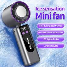 Rechargeable Digital Display Handheld Fan - 3000mAh/1800mAh 5-Speed Quiet And Powerful Portable Fan, Type-C Charging, Lightweight For Outdoor, Home, Travel - Ideal Cooling Gift, Rechargeable Portable Fan, Outdoor Cooling Device, Durable Plastic Body (Note: Not For Use By Infants And Young Children To Avoid Pinching Injuries)