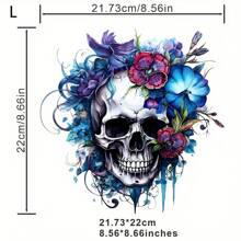 1pc/2pcs/3pcs Floral Skull Patches - Iron On Transfer Stickers For T-Shirts, Sweatshirts, Jeans, Bags, Clothing Accessories, Masks, Backpacks, Hats, Pillows - Washable And Long-Lasting - For DIY Fashion Enthusiasts - Perfect For Personalizing Apparel And Accessories