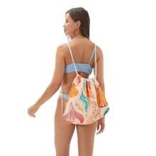 Printed Backpack Can Be Used As A Towel, Absorbent Multi-Purpose Backpack, Beach Towel Integrated Backpack, Beach Travel Beach Towel Bag