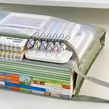 Organizador de malla transparente A4 con doble cremallera - Bolsa de almacenamiento portátil espaciosa hecha a mano