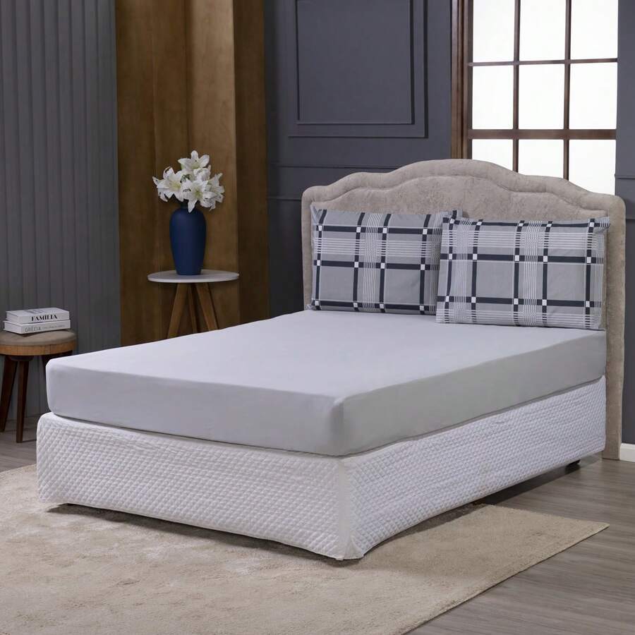 3 Piece Percale 100% Cotton Bed Sheet Set - CL08 - 查看 1