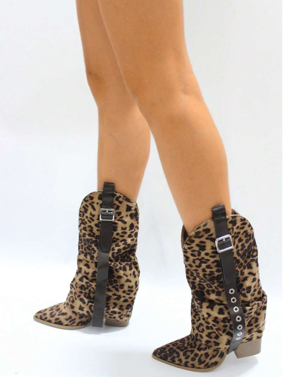 Women's Fashion Boots - Leopard - View 1