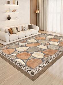 Modern Abstract Indoor Decorative Rug, New Short Plush Pearl Velvet Material Indoor Carpet, Living Room Rug, Sofa Rug, Bedroom Rug, Bedside Non-Slip Mat, Dining Room Kitchen Rug, Office Chair Pad, Entryway Doormat, Outdoor Picnic Mat, Baby Crawling Soft Carpet, Outdoor Camping Mat - Multicolor 2 - View 3