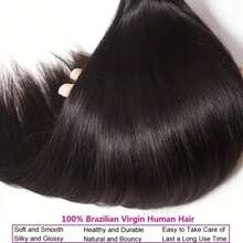 3 Bundles Straight Hair Extensions 100% Virgin Human Hair 4 Bundles Double Weft Extensions For Natural Black Unprocessed Sleek & Smooth Texture Lightweight & Durable For Versatile Styling - Natural Black - View 5