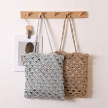Fashion Hollow Shoulder Straw Bag Wave Pattern Summer Beach Bag - Silver - View 7