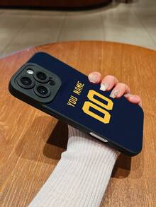 1 件可定制哑光黑色硅胶手机壳，DIY 创意运动员签名和号码定制，高清 UV 打印，镜头保护，适用于 16 ProMax/16 Pro/15 ProMax/14 ProMax/13 ProMax、A12/A13/A14/A15/A52/A54/A55、13C、OPPO A15/A17、Honor X6A/X7B/X8B/X6、S23 Ultra/S24 Ultra/A52S、VIVO、OPPO、Redmi，适合送礼和日常使用 - 黑色 - 查看 2