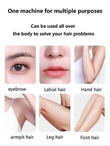 迷你无痛脱毛器 - 面部、比基尼线和腋下脱毛，口红式眉毛修剪器，迷你电动面部脱毛器，女士便携式设计，美容工具，时尚脱毛器+眉笔 - 彩色 - 查看 5