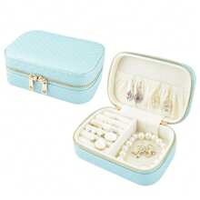 Friendly Travel Jewelry Box With Mirror - Scratch-Resistant PU Leather Jewelry Organizer For Earrings, Rings, Necklaces - Compact Lightweight Storage Case Perfect Gift For Women, Moms & Girls