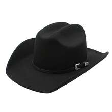 JEWELRYWE Western Cowboy Hat With Buckle For Men Women, Classic Wide-Brimmed Roll Up Felt Hat, Outdoor Fedora Hat, Birthday Anniversary Christmas Gift - 黑色 - 查看 12