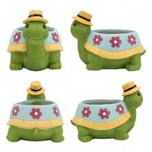 Cartoon Succulent Pot Set Combination Cute Little Creative Art Flower Pot Home Decoration Turtle Small Flower Pot Ornament - Multicolor - View 7