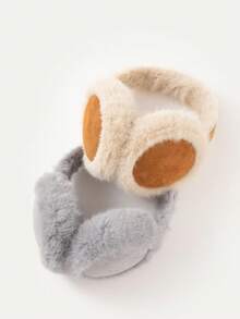 1pc Women's Versatile Suede Faux Fur Ear Muffs, Foldable & Warm (Please Gently Tap Before Wearing To Make The Fur Fluffier And Neater) - Multicolor - View 5