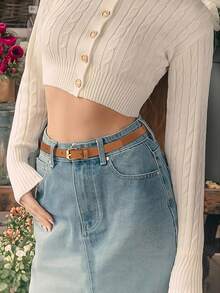 3件套女士紧身腰带牛仔裤连衣裙女士细腰带