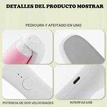 Callus Crack Remover Electric Foot File With Epilator And Exfoliator 2 In 1 - Khaki - View 8