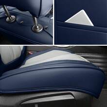 JDWBT Car Seat Covers Full Set 5 Seat, Fit For T0yota Hybrid RAV4, Camry, Corolla, 4Runner, Prius, C-HR, Avalon, Crown, NAPPA Leather Automotive Seat Covers For Cars, Universal Car Front Seats And Back, Adjustable Car Seat Protector - 藍白 - 查看 6