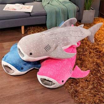 Keylingwd Almohada de peluche de ballena azul de 55 cm/21.6 in, relleno de peluche, suave y cómoda, forma de animal marino de dibujos animados, perfecta para el dormitorio y el sofá, muñeca de peluche, regalo ideal para cumpleaños, fiestas, Navidad, San Valentín y Pascua (debido a la producción por lotes de telas, puede haber algunas diferencias de color leves, el producto real se asemeja a la imagen promocional)