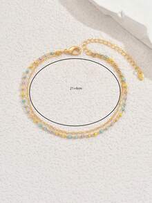1 Pc Women Multicolor Beads Summer Anklet, Fashionable Ins Style, Suitable For Beach, Vacation, Daily Wear - Multicolor - View 5