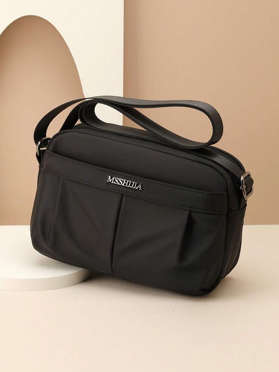 Leisure Nylon Waist Bag, Lightweight Travel Shoulder Bag With Adjustable Strap, Zipper Closure And Polyester Lining - Multi-Pocket Fashion Crossbody Bag For Outing