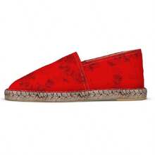 R&RH Ladies Red Roses Espadrilles - Red - View 3