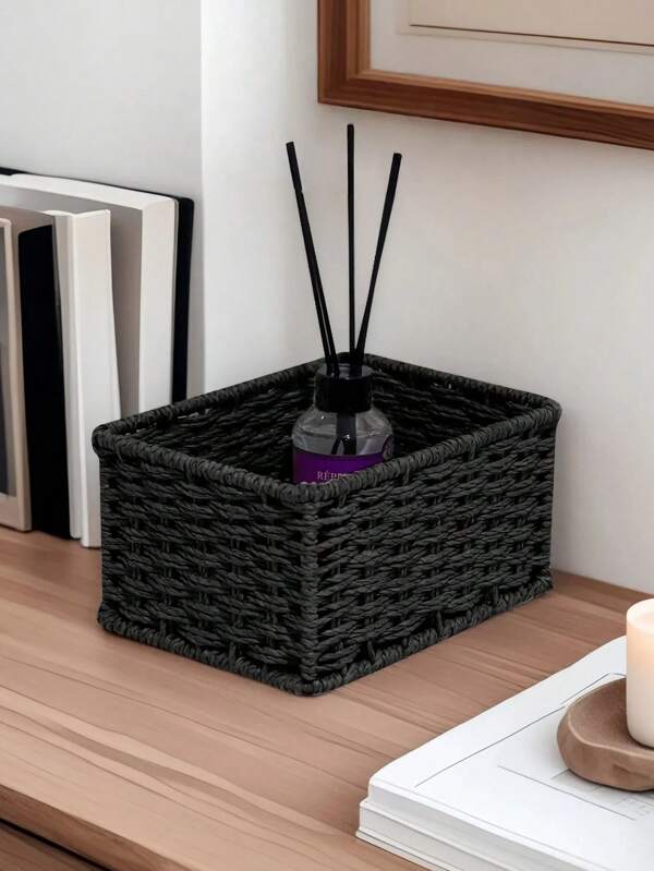 1pc/3pcs Storage Baskets, Entrance Table Desktop Organizer Box For Snacks, Cosmetics, Home Vintage Woven Baskets