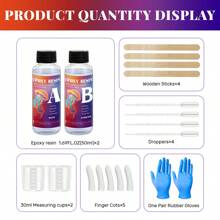 20ml/50ml/100ml/250ml/500ml Crystal Epoxy Resin AB Glue, 1:1 Ratio, 12-24 Hrs Curing, No Bubbles, DIY, River Table, Non-Yellowing, High Hardness, Smooth Finish