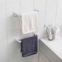 1pc No-Drill Towel Rack, Wall-Mounted Shoe Shelf, Storage Rack, Suitable For Bathroom, Kitchen And More