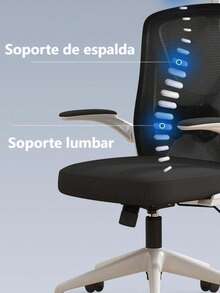 Silla Oficina Ergonomica Con Respaldo Soporte Lumbar Separado - Negro - Ver 5