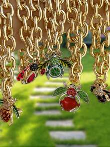 1 peça personalizada exagerada liga strass abelha cereja melancia abacaxi fruta broche estilo pingente corrente robusta colar festa ao ar livre viagem música festival celebração feriado vestir, moda verão homens e mulheres centenas de modelos de joias presente para amigos irmãos colegas de classe