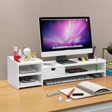 1pc Computer Monitor Riser Stand For Desk, Office Use,School Supplies,Back To School