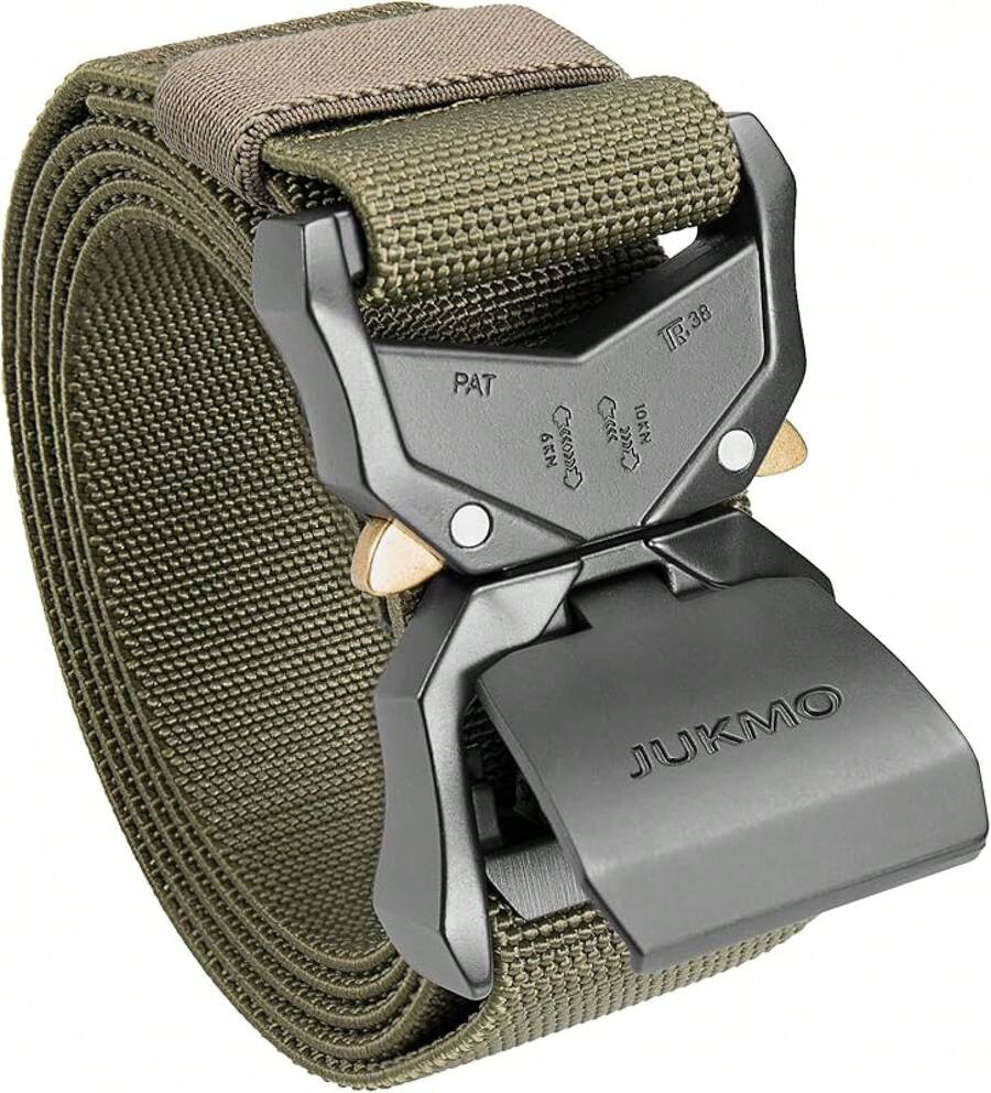 JUKMO Tactical Belt, Hiking Rigger 1.5 Nylon Web Work Belt With Heavy Duty Quick Release - 艾米.格林 - 查看 1