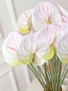 1 件/3 件/5 件人造红掌百合花（粉绿色）适用于婚礼办公室派对酒店家居餐桌装饰 - 粉綠色 - 查看 5