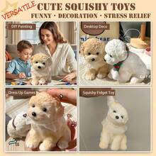 1/4个装大号Taba软萌狗狗，手工制作，可缓解成人/儿童压力，可爱柔软的泰迪狗造型，完美的挤压玩具，放松身心，乐趣无穷。