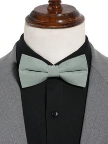1pc Men's Casual Solid Color Simple Design Dual Layer Bowknot,Suitable For Wedding,Party,Gift,Prom Accessories, Wear With Suit Men Necktie - A - View 7