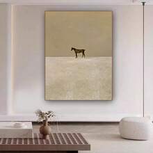 1 件无框北欧风格帆布墙画，奢华欧洲马在草地上行走，墙面艺术品，抽象帆布，粗糙纹理的现代墙画，适合家庭、办公室、客厅、卧室的优质墙面装饰，图案艺术品，节日礼物，美观