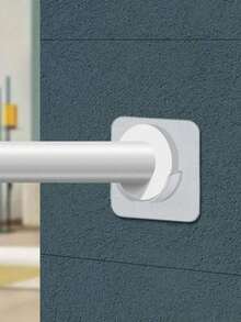 8个透明浴帘杆支架，免打孔浴室浴帘杆支架，浴帘杆固定钩，门帘杆支架配件，浴室淋浴小配件，浴帘杆自粘钩支架，多功能钥匙架，毛巾杆夹，扣环，厨房置物架扣环，门钩