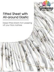 4 件套白色灰色大理石图案床单套件易于护理超细纤维柔软床上用品套装花卉床笠套件（1 件床单+1 件床笠+2 个枕套）床笠套件特大号双人床全尺寸床单深口袋最大 11.8 英寸枕套，柔软透气防皱，更适合睡眠，豪华酒店风格，送给妈妈爸爸朋友宿舍床上用品返校床上用品的礼物 - 白色 - 查看 6