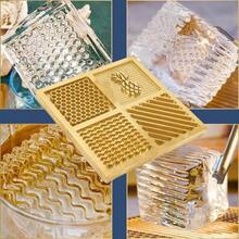 Bandeja de Diseñador de Hielo, Sello de Cubitos de Hielo de Latón con 4 Patrones, Bandeja de Hielo, Accesorios Modernos para Camareros, Molde de Cubitos de Hielo para Whisky, - Ninguno - Ver 6