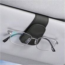Sunglasses Holders For Car Sun Visor, Leather Eyeglasses Hanger Mounter, Magnetic Glasses Holder And Ticket Card Clip, Auto Interior Accessories Universal For SUV Pickup Truck - Green - View 7