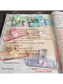 1pc/2pcs Transparent Bookmark Clips - Bookmark Clips, Loose-Leaf Clips, Reading Accessories Clips, Magnetic Clips, Refrigerator Clips, Food Clips, A4 Loose-Leaf Clips, Office And Home Kitchen Food Clips, Convenient For Fixing Documents - Multicolor - View 4